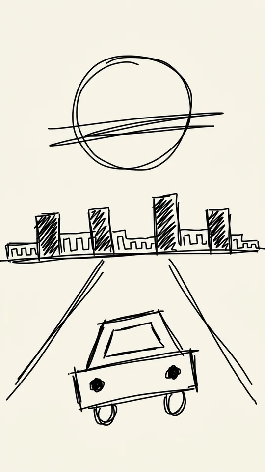 Midnight Outrun rough sketch