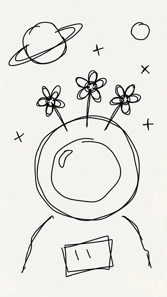 Botanical Astronaut rough sketch